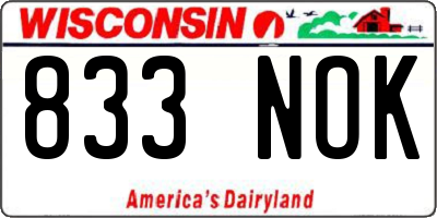 WI license plate 833NOK
