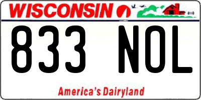 WI license plate 833NOL