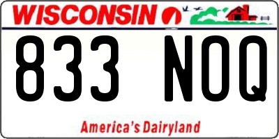 WI license plate 833NOQ