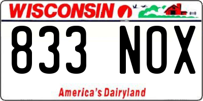 WI license plate 833NOX