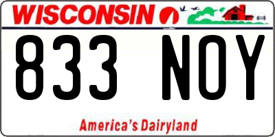 WI license plate 833NOY