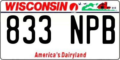 WI license plate 833NPB