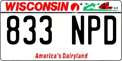 WI license plate 833NPD