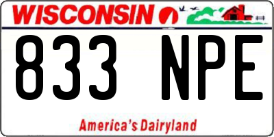 WI license plate 833NPE