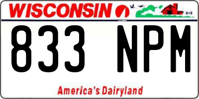 WI license plate 833NPM