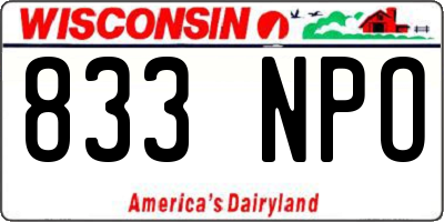 WI license plate 833NPO