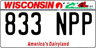 WI license plate 833NPP