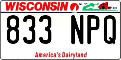 WI license plate 833NPQ