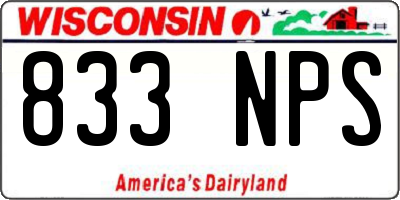 WI license plate 833NPS