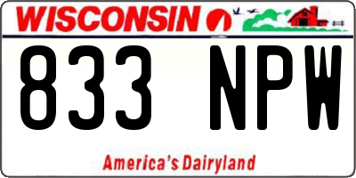 WI license plate 833NPW