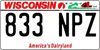 WI license plate 833NPZ