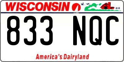 WI license plate 833NQC