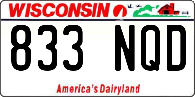 WI license plate 833NQD