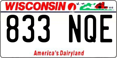 WI license plate 833NQE