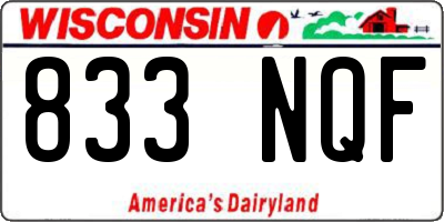 WI license plate 833NQF