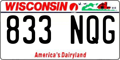 WI license plate 833NQG