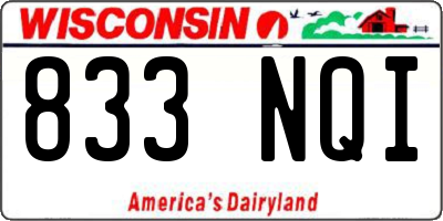 WI license plate 833NQI