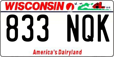 WI license plate 833NQK
