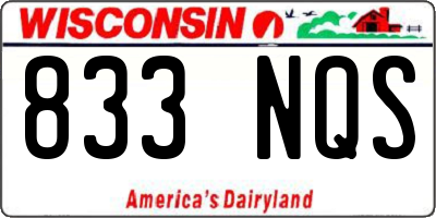 WI license plate 833NQS
