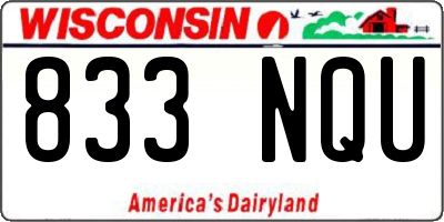 WI license plate 833NQU