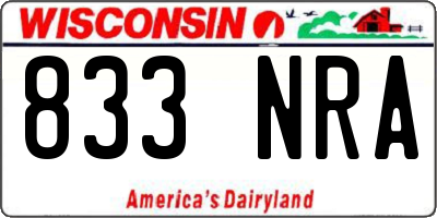 WI license plate 833NRA