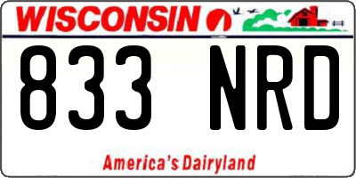 WI license plate 833NRD