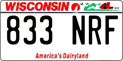 WI license plate 833NRF