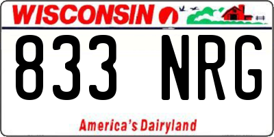 WI license plate 833NRG