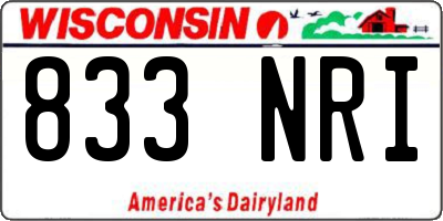 WI license plate 833NRI