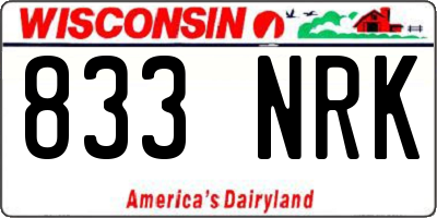 WI license plate 833NRK