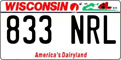 WI license plate 833NRL