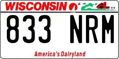 WI license plate 833NRM
