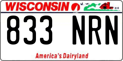 WI license plate 833NRN