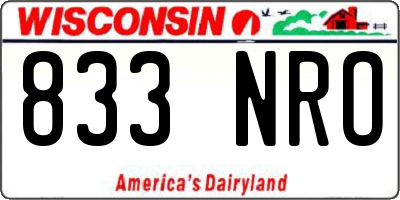WI license plate 833NRO