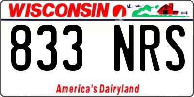 WI license plate 833NRS