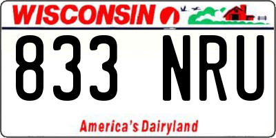 WI license plate 833NRU