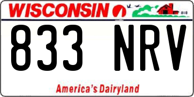 WI license plate 833NRV