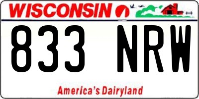 WI license plate 833NRW