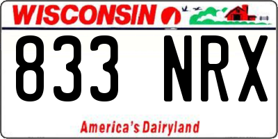WI license plate 833NRX
