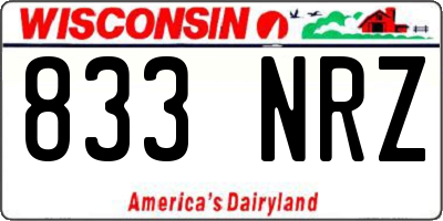 WI license plate 833NRZ