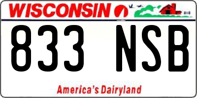 WI license plate 833NSB
