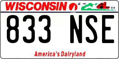 WI license plate 833NSE