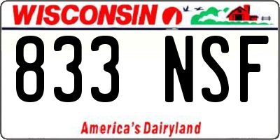 WI license plate 833NSF