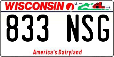 WI license plate 833NSG