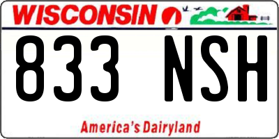 WI license plate 833NSH