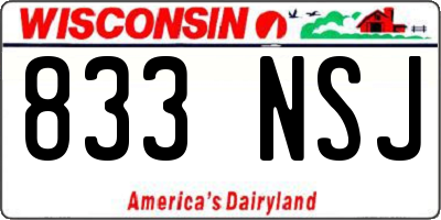WI license plate 833NSJ