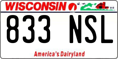 WI license plate 833NSL