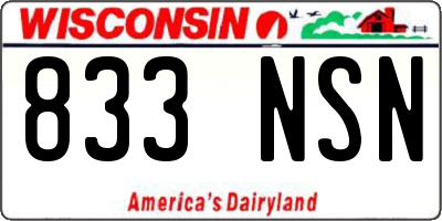 WI license plate 833NSN