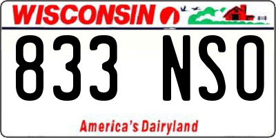 WI license plate 833NSO