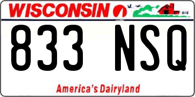 WI license plate 833NSQ